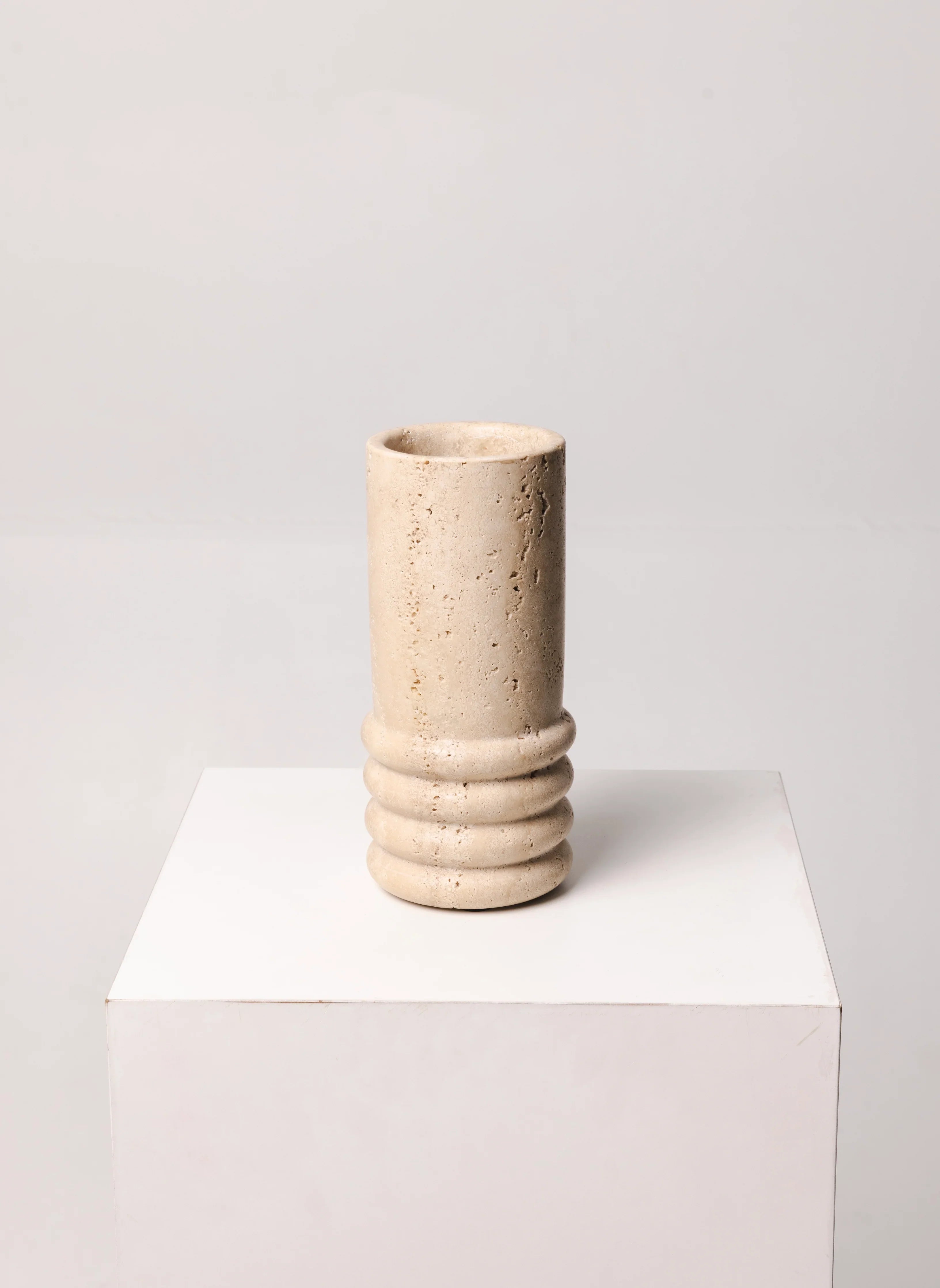 Travertin-Vase Molí Ø12×25 cm
