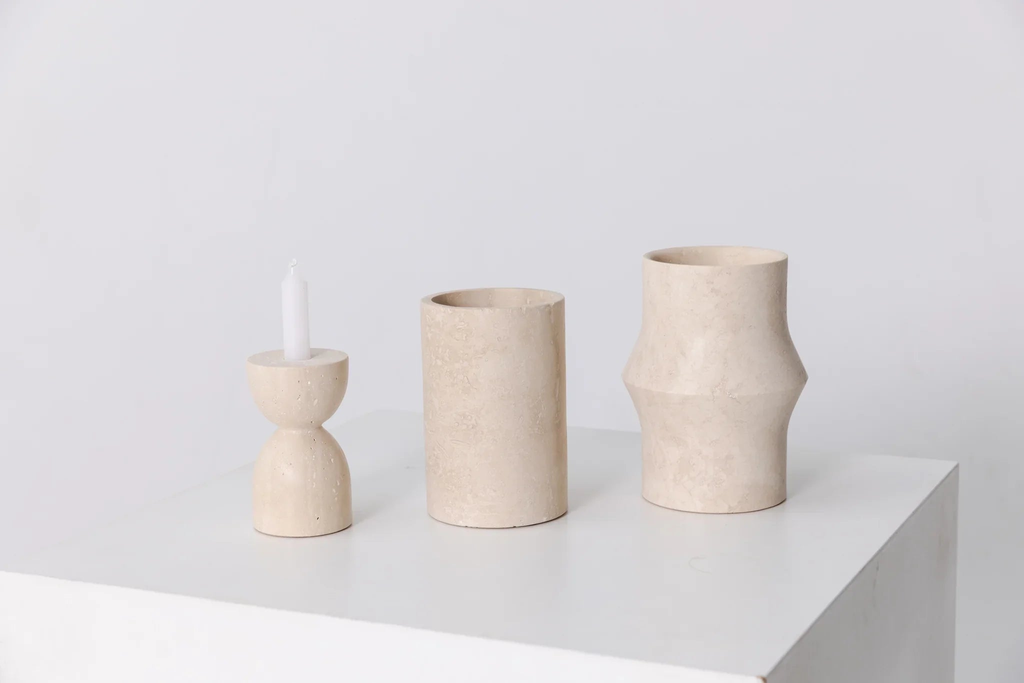Travertin Vase/Weinkühler Ø12×18 cm