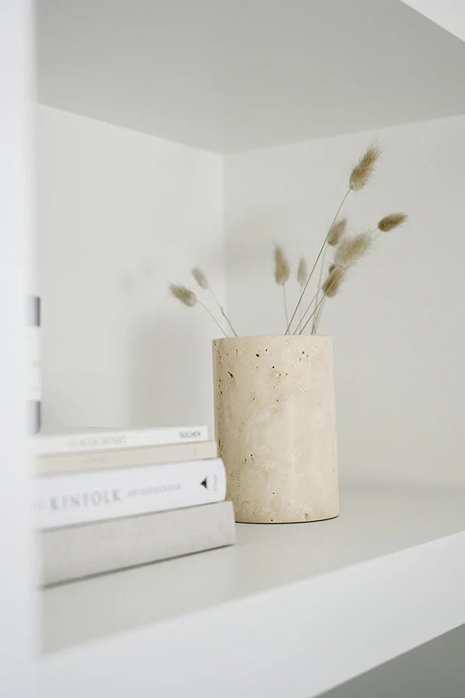 Travertin Vase/Weinkühler Ø12×18 cm