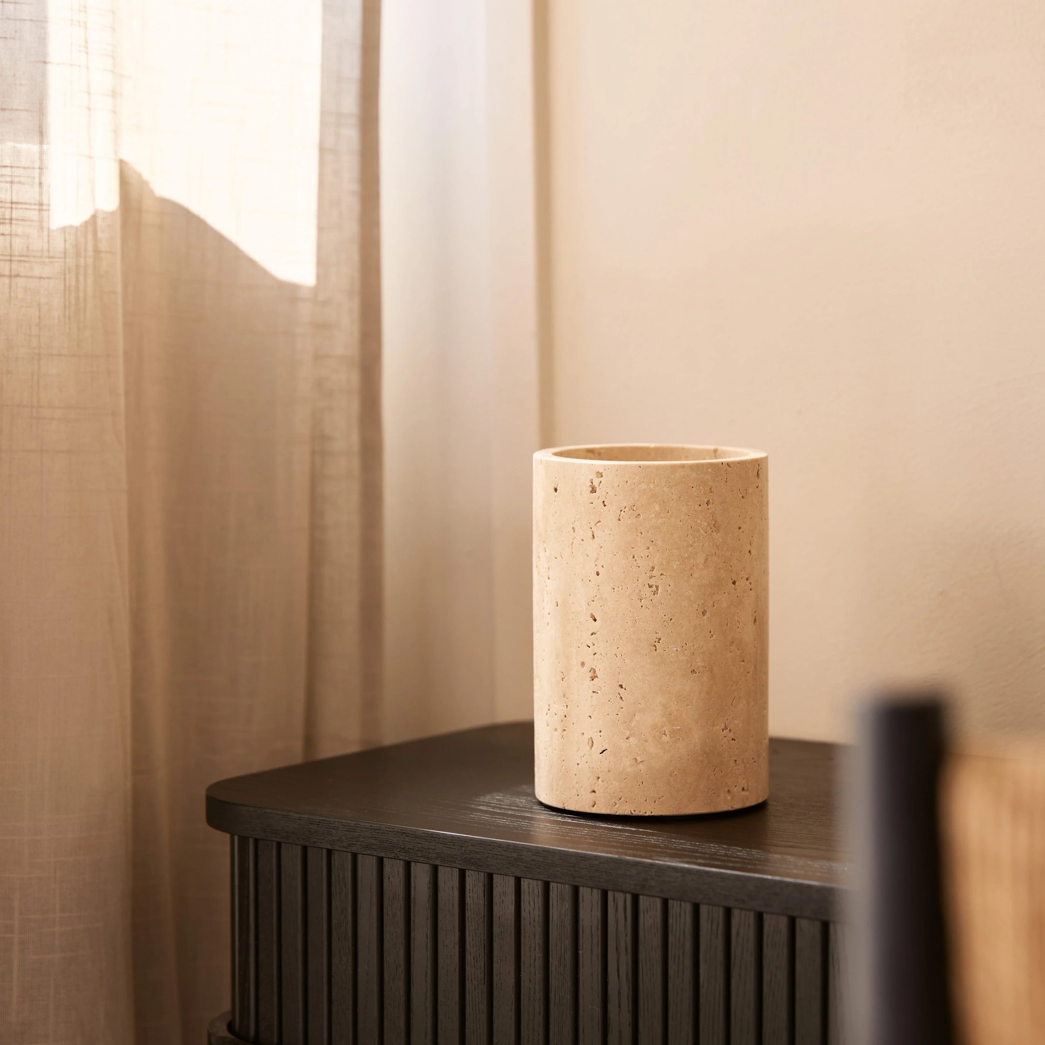 Travertin Vase/Weinkühler Ø12×18 cm