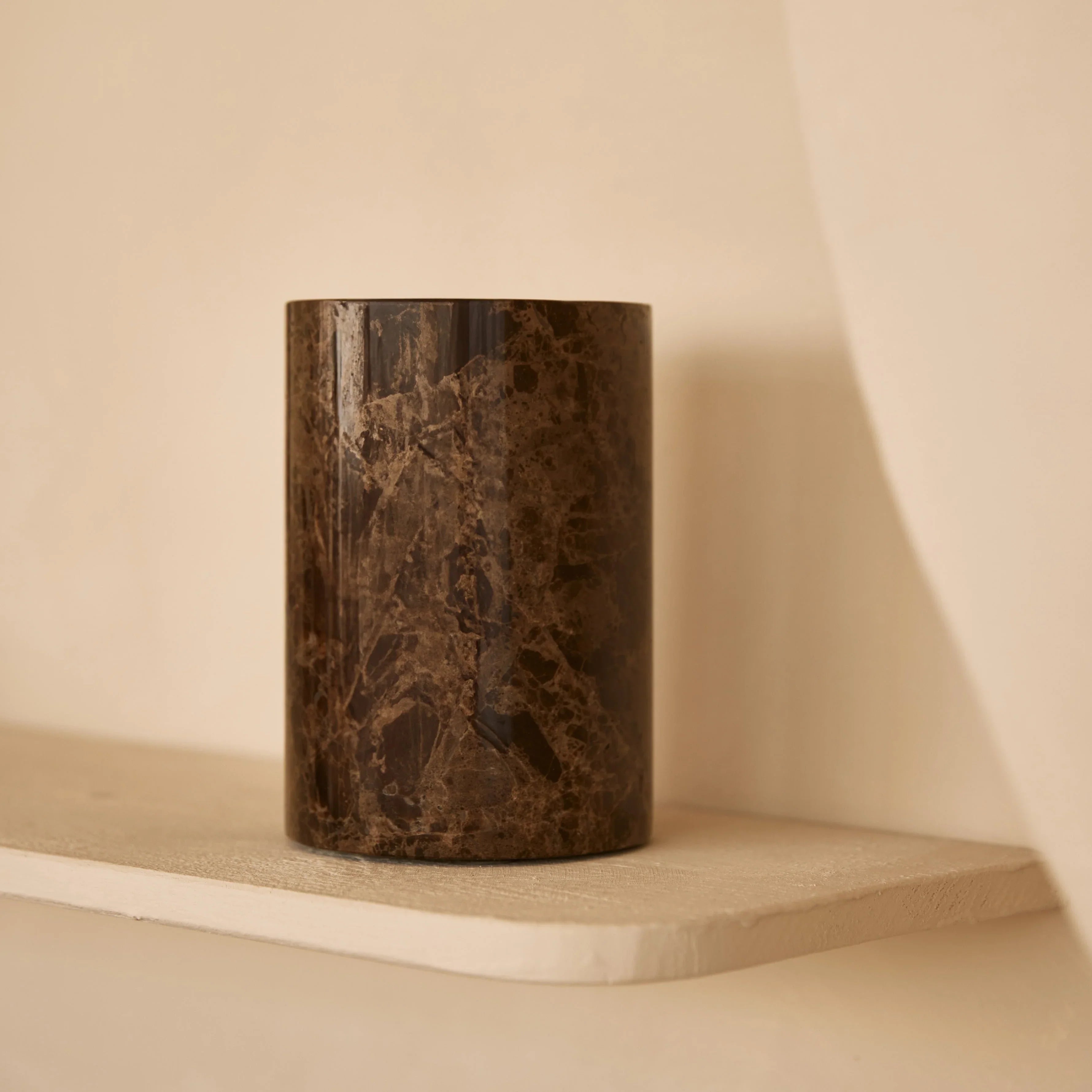 Marmor Vase/Weinkühler Braun Ø12×18 cm