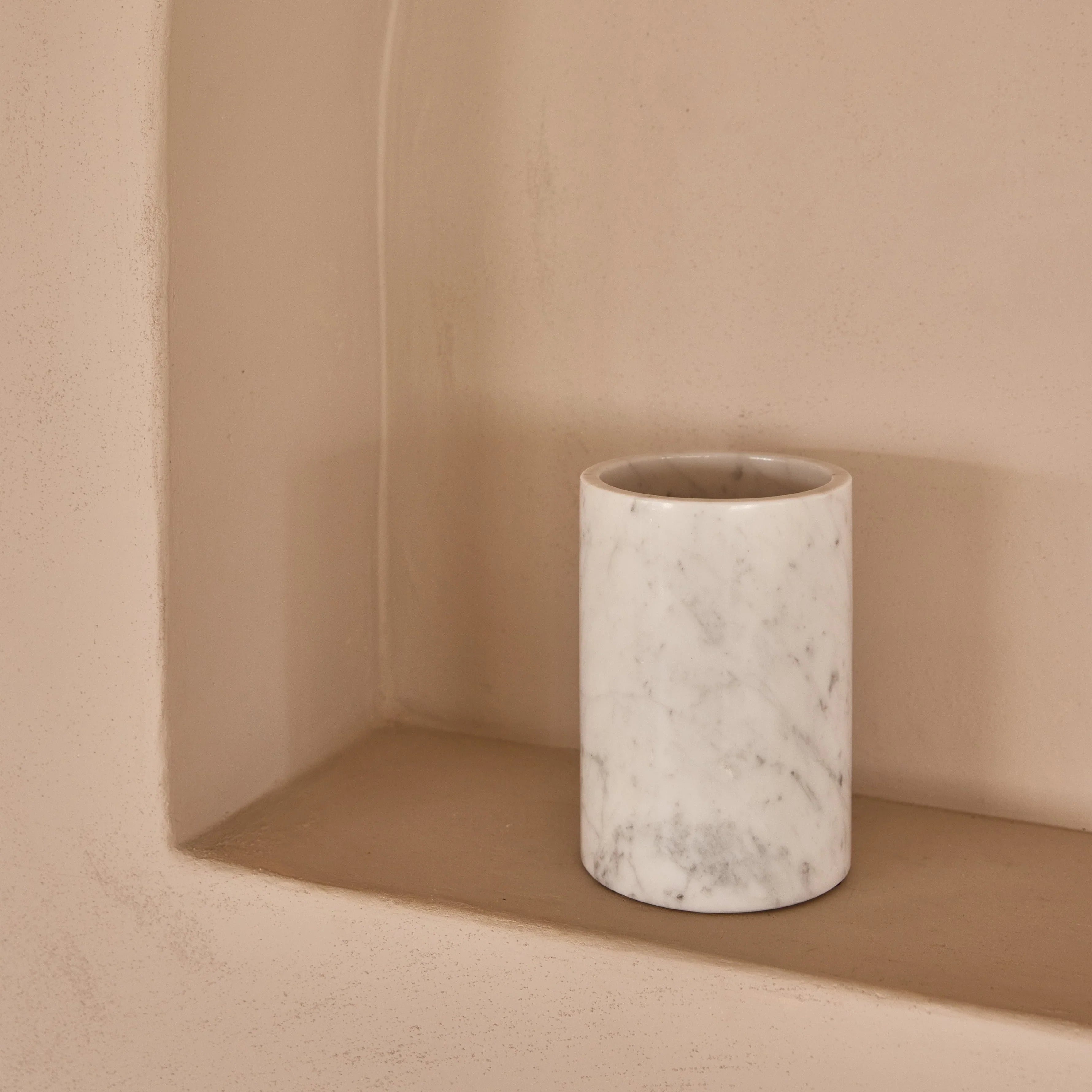 Marmor Vase/Weinkühler Weiß Ø12×18 cm