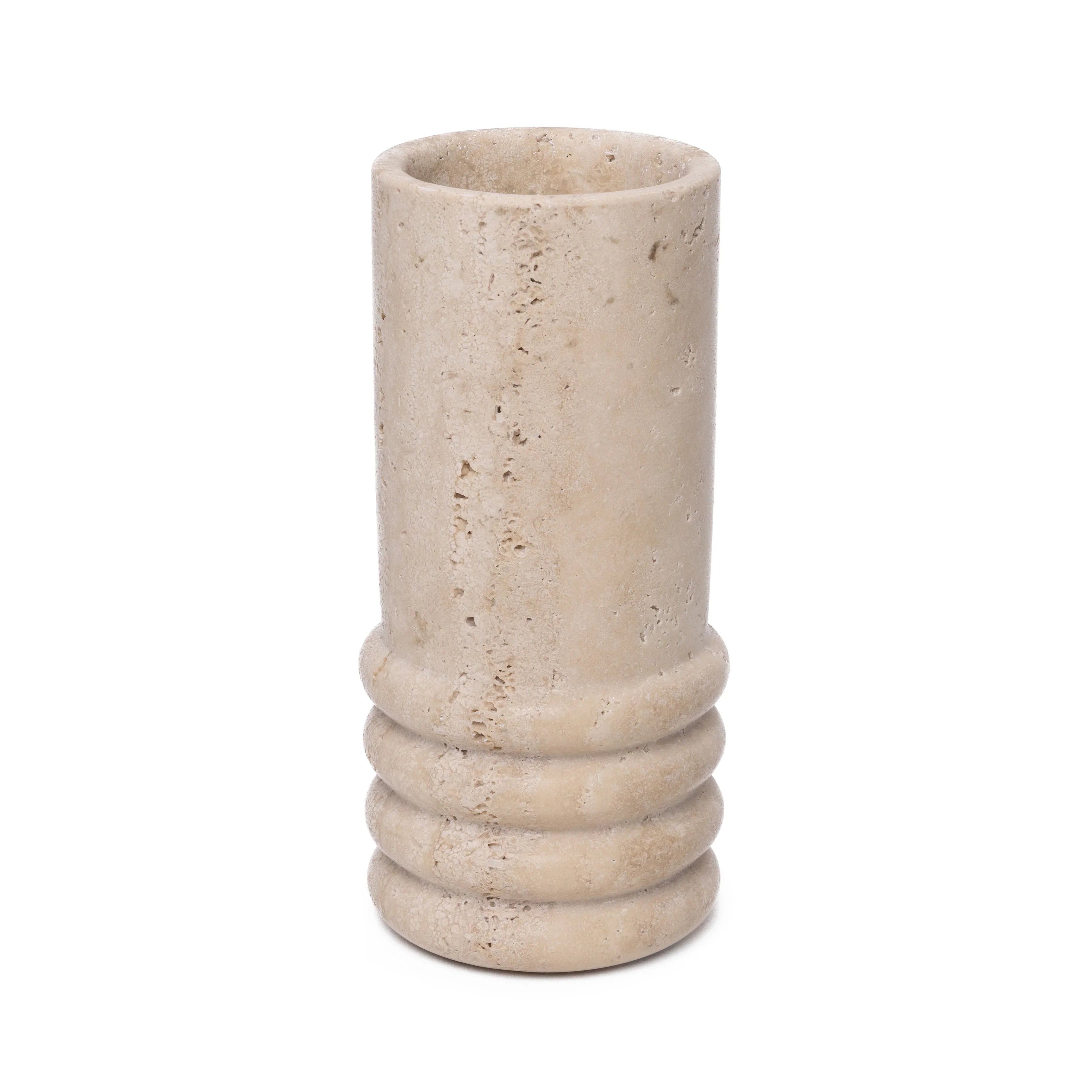 Travertin-Vase Molí Ø12×25 cm