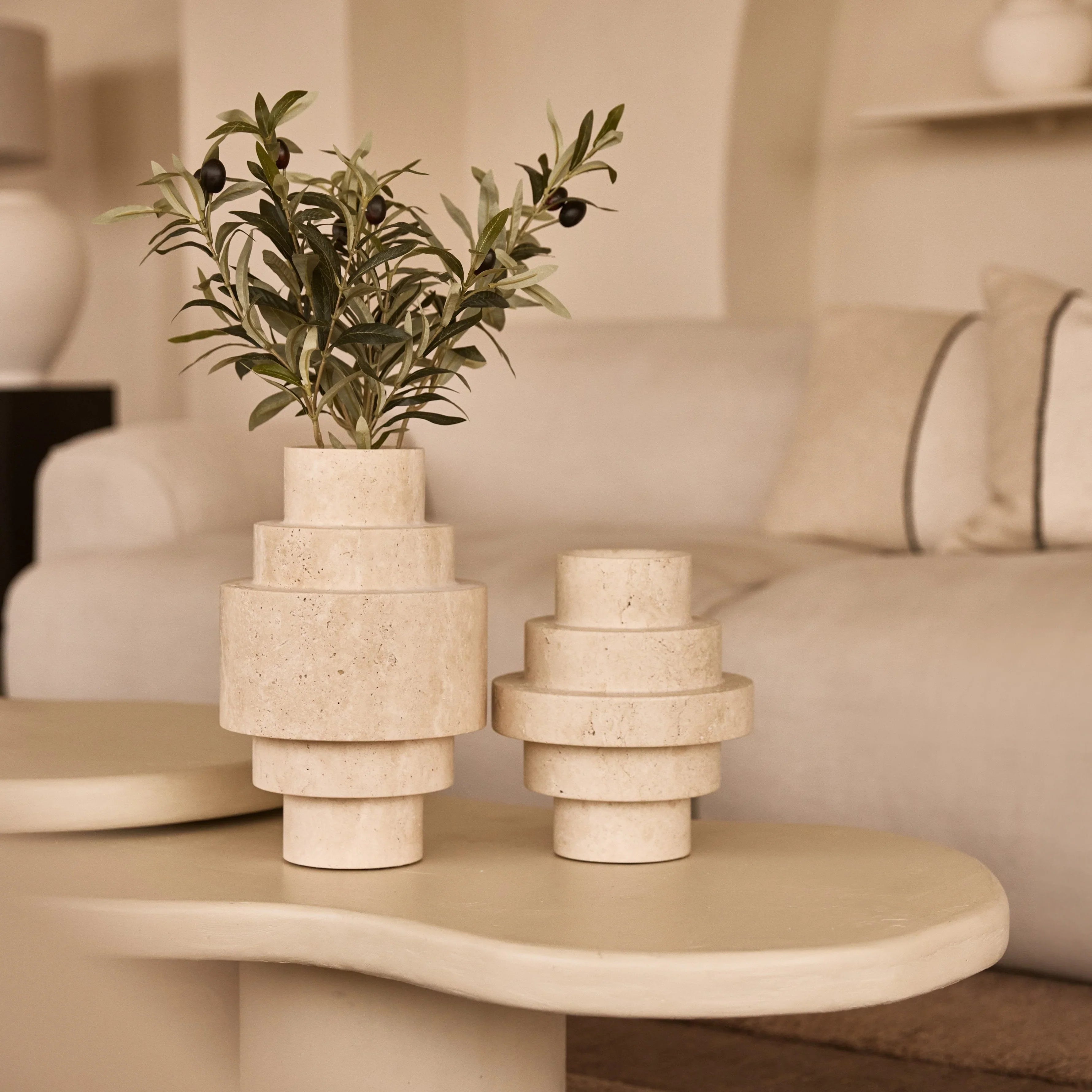 Travertin Vase Agano L